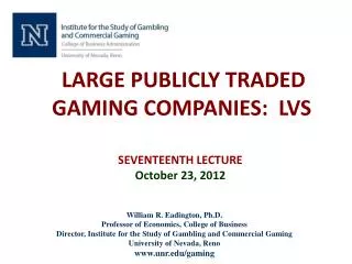LARGE PUBLICLY TRADED GAMING COMPANIES: LVS