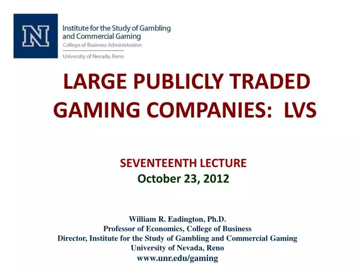 large publicly traded gaming companies lvs