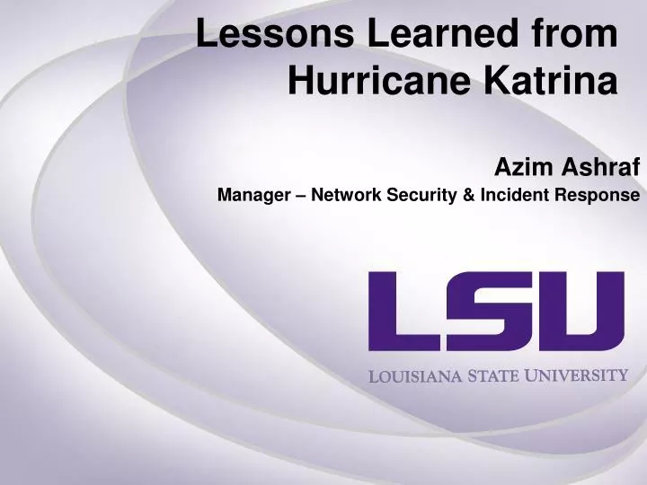 lessons learned from hurricane katrina