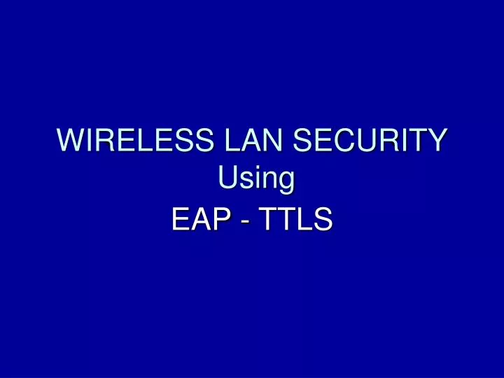 wireless lan security using