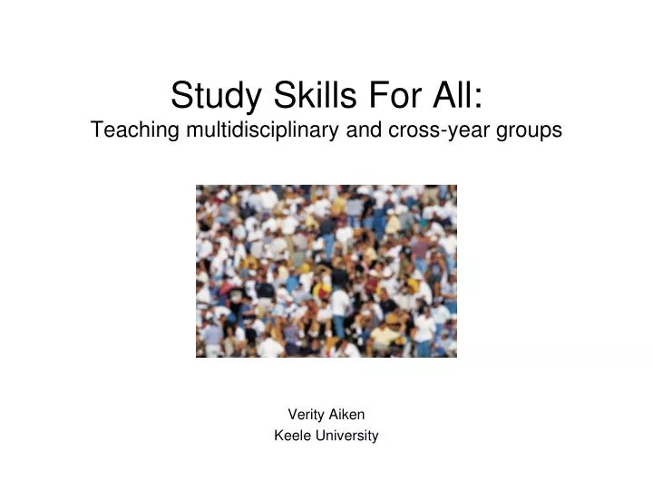 study skills for all teaching multidisciplinary and cross year groups