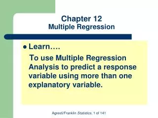 Chapter 12 Multiple Regression