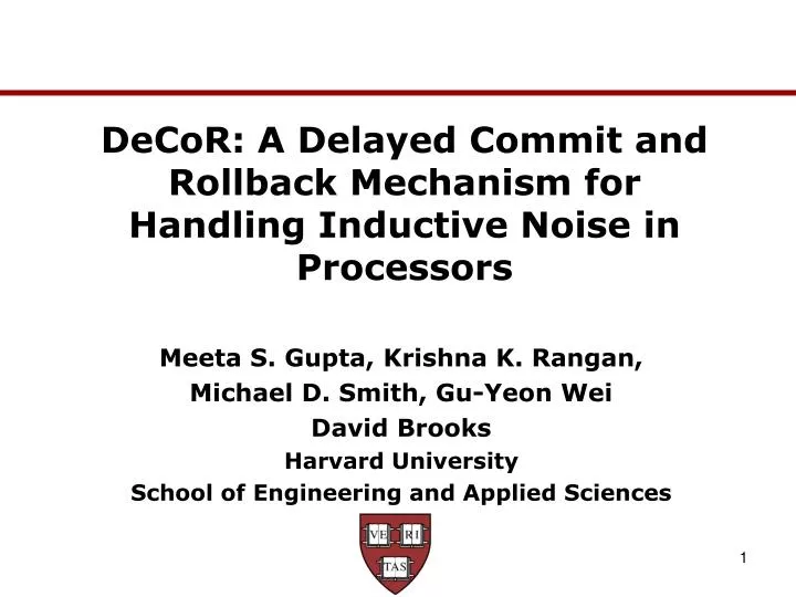decor a delayed commit and rollback mechanism for handling inductive noise in processors