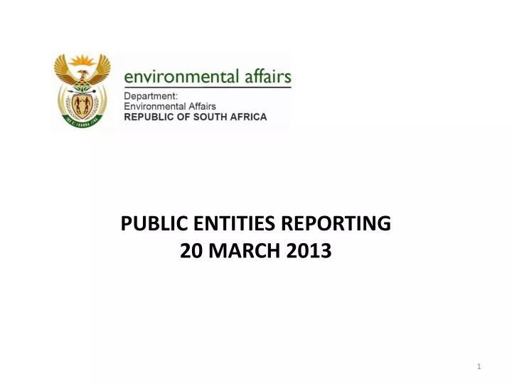 public entities reporting 20 march 2013
