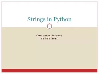 Strings in Python