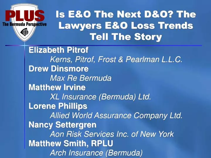 is e o the next d o the lawyers e o loss trends tell the story