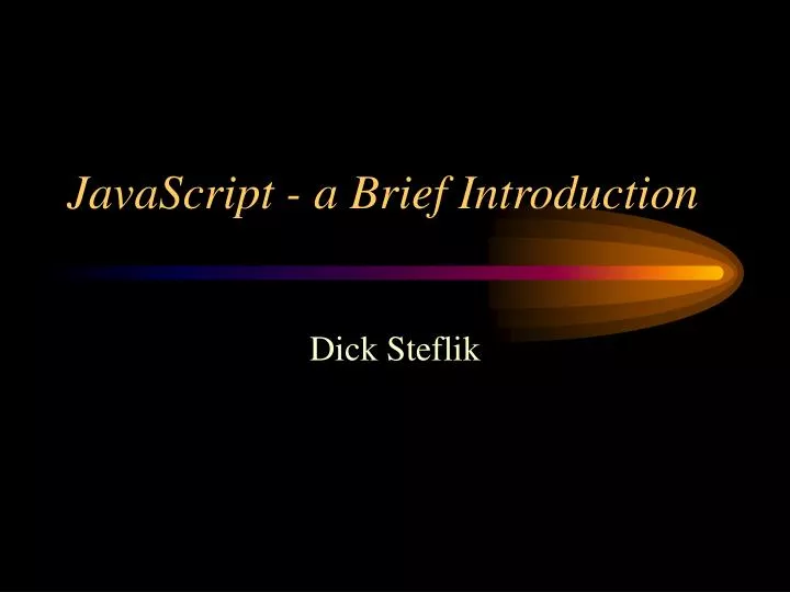 javascript a brief introduction