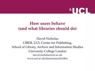 How users behave (and what libraries should do) ?