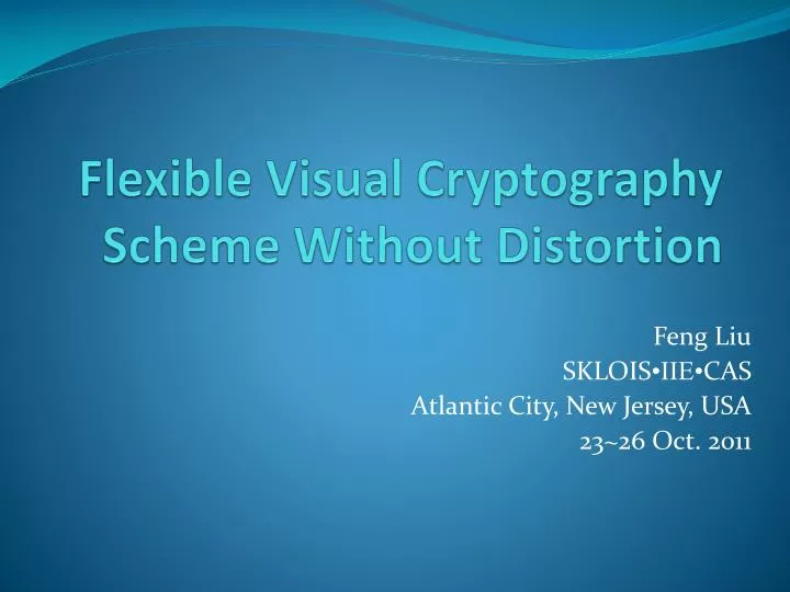 flexible visual cryptography scheme without distortion