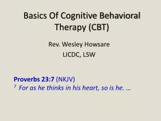 Basics Of Cognitive Behavioral Therapy (CBT)