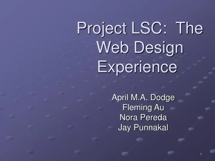 project lsc the web design experience