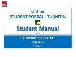 Online STUDENT PORTAL - TURNITIN Student Manual Ver 1 - slide 1