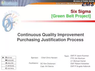 Six Sigma [Green Belt Project]