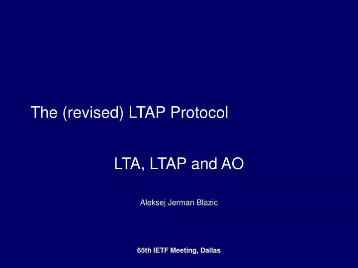 the revised ltap protocol