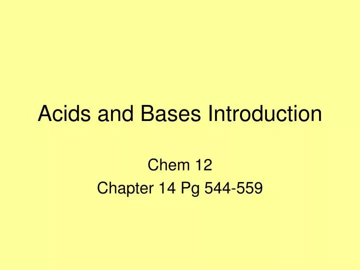 acids and bases introduction