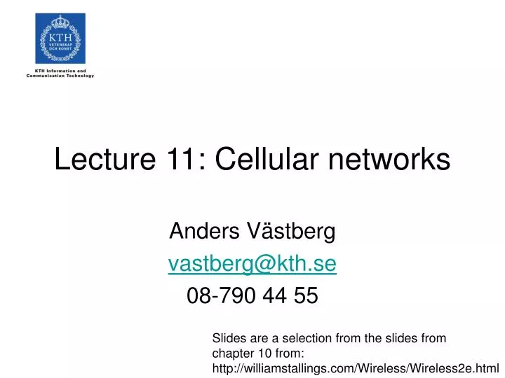 lecture 11 cellular networks