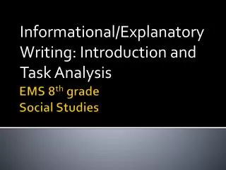EMS 8 th grade Social Studies