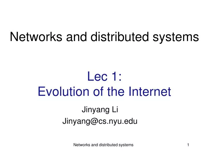 networks and distributed systems