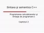 Sintaxa şi semantica C++ - slide 1