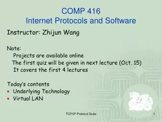 COMP 416 Internet Protocols and Software