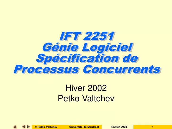 ift 2251 g nie logiciel sp cification de processus concurrents
