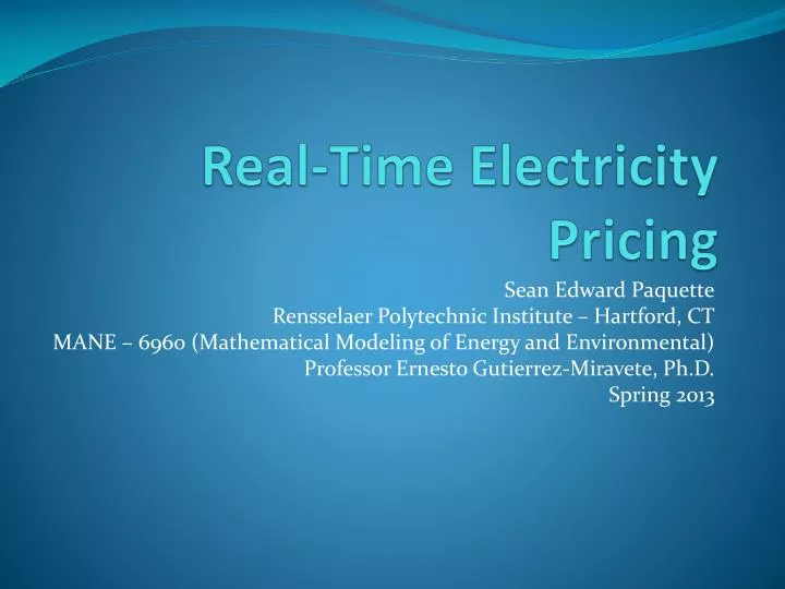 real time electricity pricing