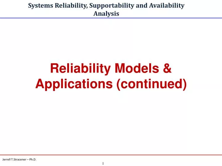 systems reliability supportability and availability analysis