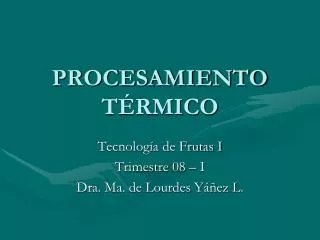 procesamiento t rmico