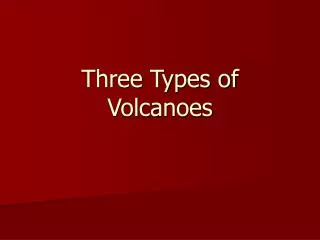 Three Types of Volcanoes