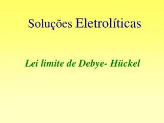 solu es eletrol ticas