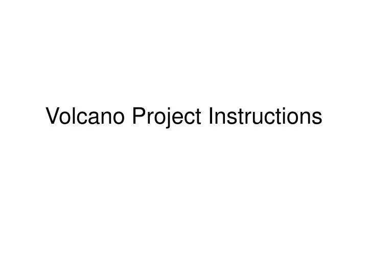 volcano project instructions