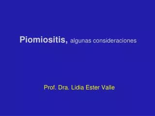 piomiositis algunas consideraciones
