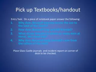 Pick up Textbooks/handout