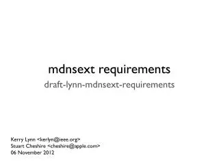 mdnsext requirements