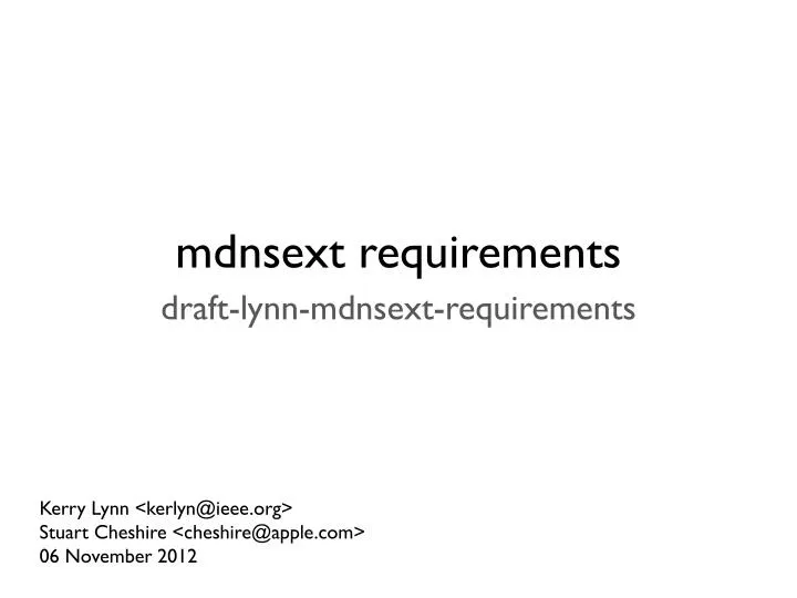 mdnsext requirements