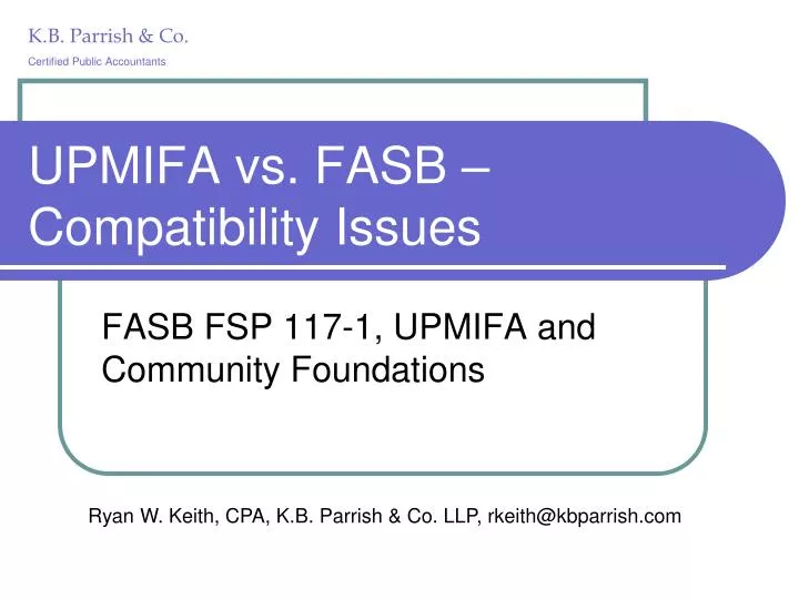 upmifa vs fasb compatibility issues