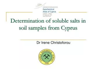 Determination of soluble salts in soil samples from Cyprus