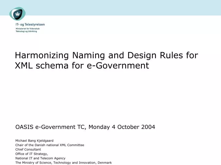 harmonizing naming and design rules for xml schema for e government