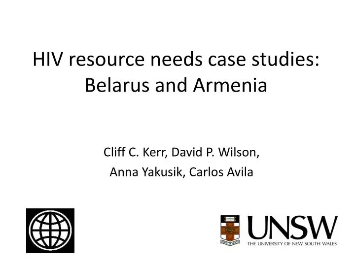 hiv resource needs case studies belarus and armenia