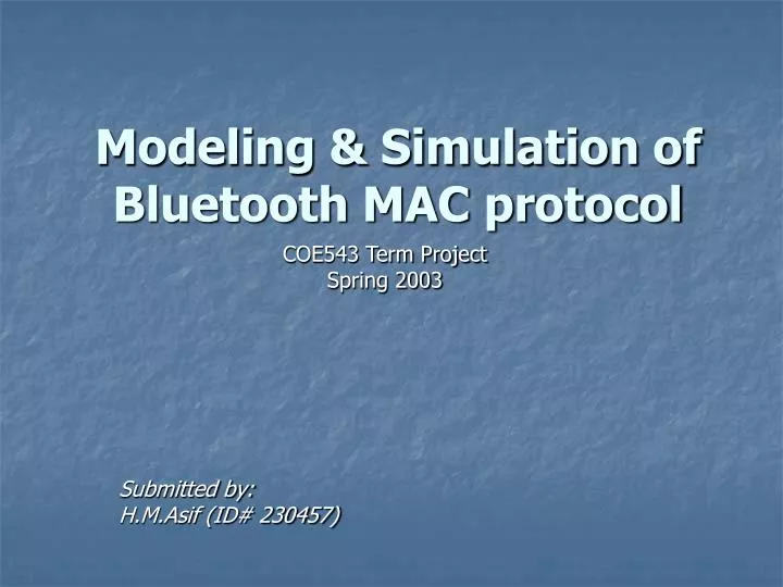modeling simulation of bluetooth mac protocol