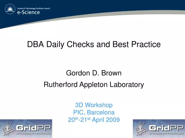 dba daily checks and best practice