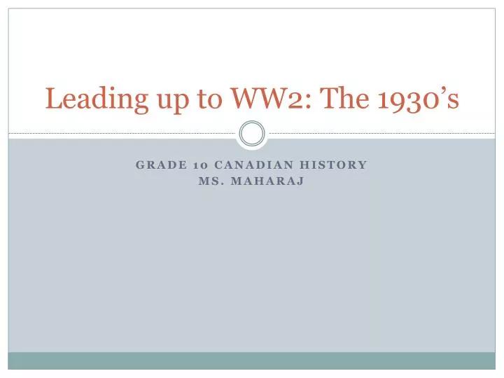 leading up to ww2 the 1930 s