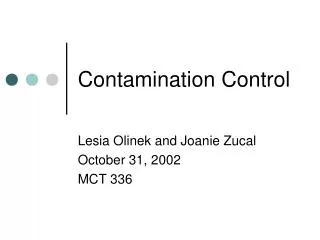 Contamination Control