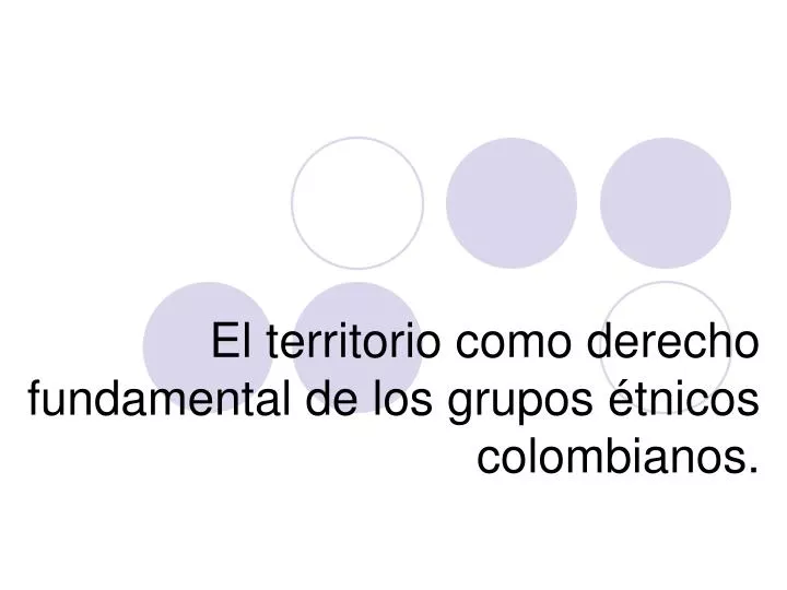 el territorio como derecho fundamental de los grupos tnicos colombianos