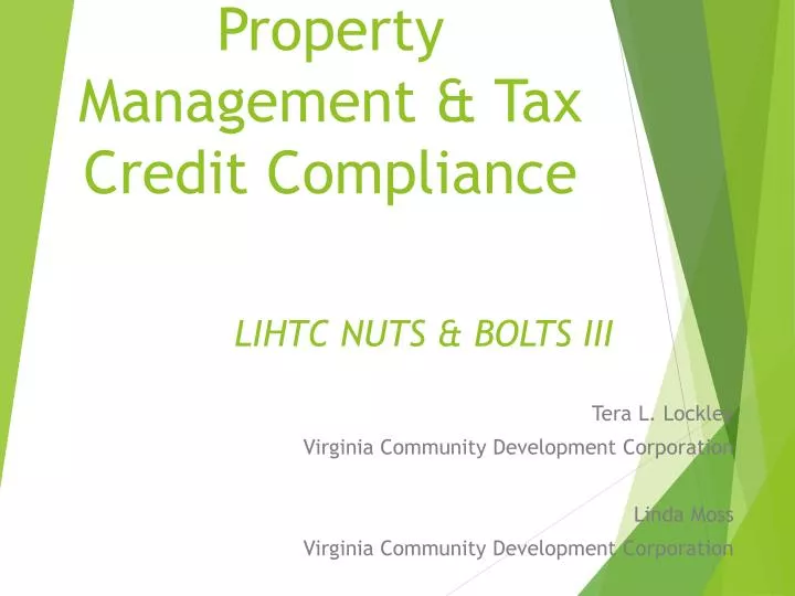 property management tax credit compliance