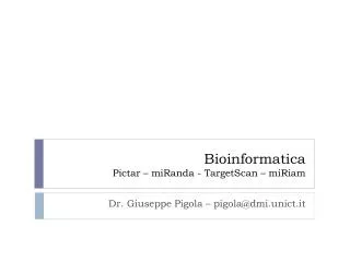 bioinformatica pictar miranda targetscan miriam