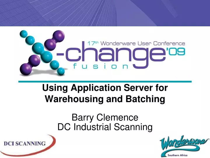 using application server for warehousing and batching