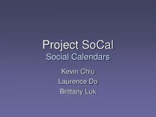 Project SoCal Social Calendars