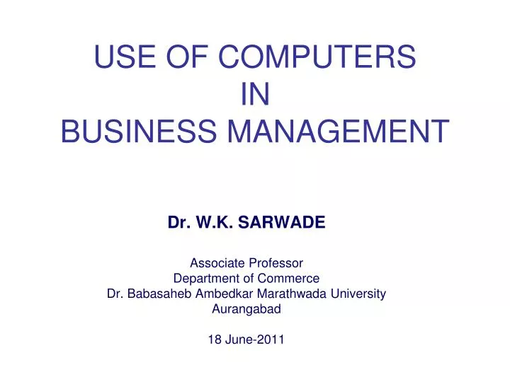 use of computers in business management