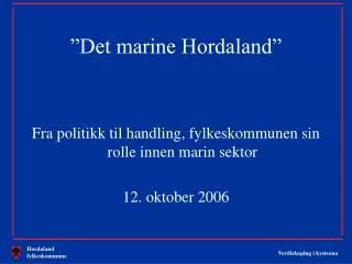 det marine hordaland